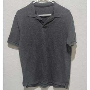 Mens Charcoal Pique Stretch Polo Shirt Size M Cotton Blend Short Sleeve Casual